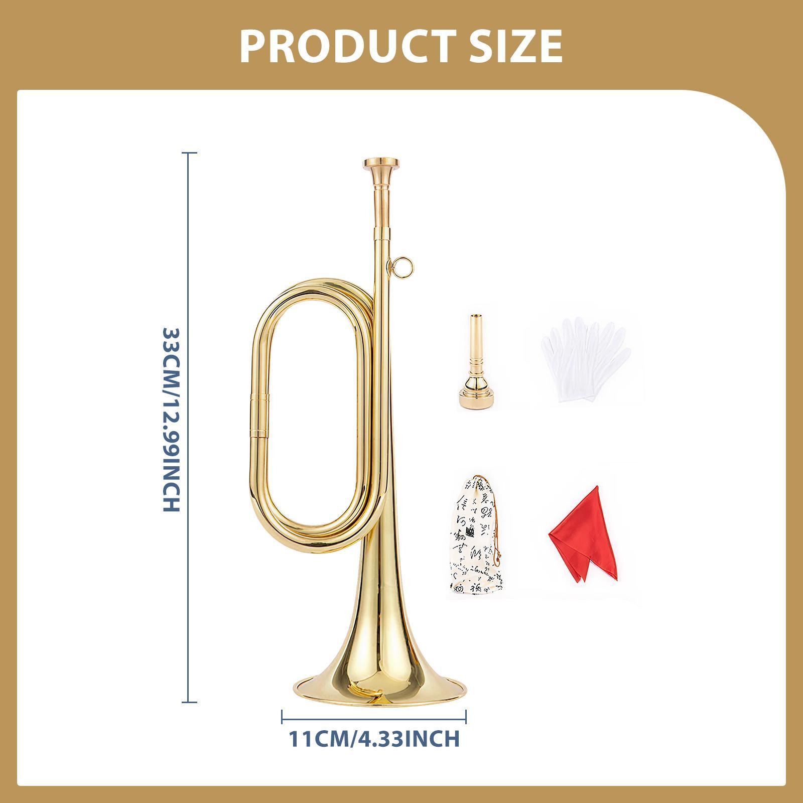 Musical Instrument Bugle - Труба с перчатками, музыкальный инструмент, медный