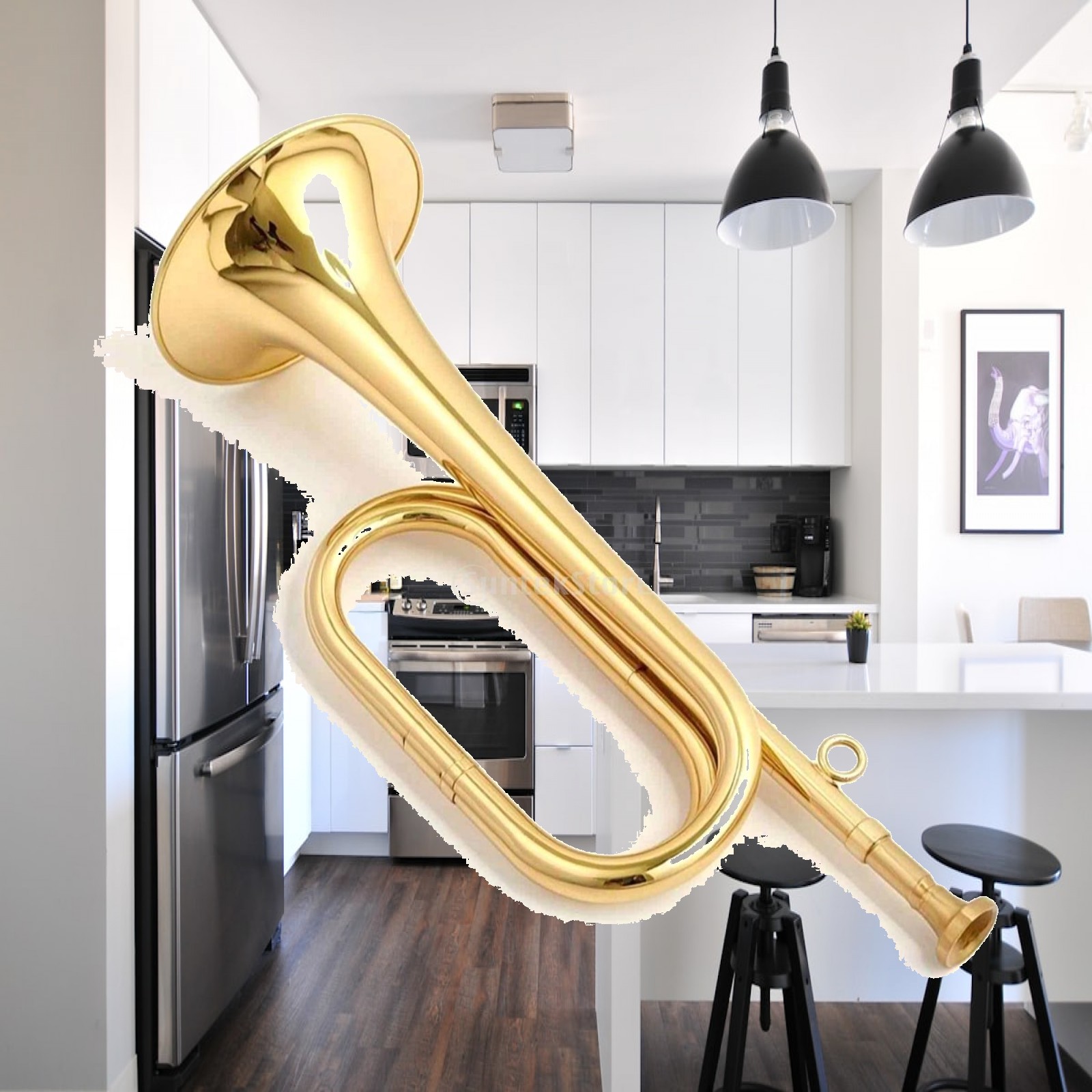 Musical Instrument Bugle - Миниатюрный латунный музыкальный инструмент: компактный горн-сигнал